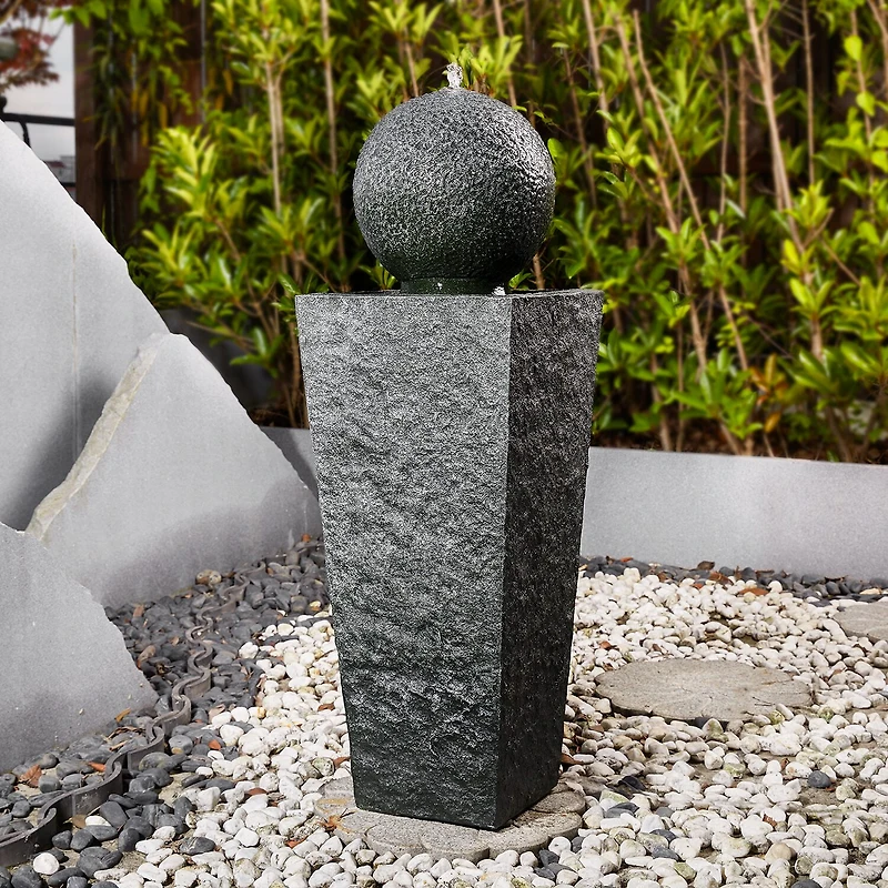 Glitzhome 40.25" Polyresin Sphere Outdoor Fountains
