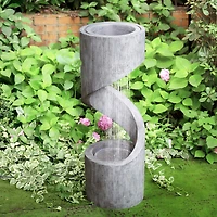 Glitzhome 40" Curving Shaped Polyresin Outdoor Fountains