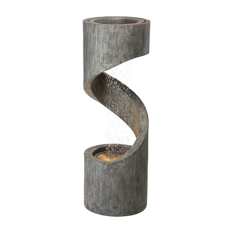 Glitzhome 40" Curving Shaped Polyresin Outdoor Fountains