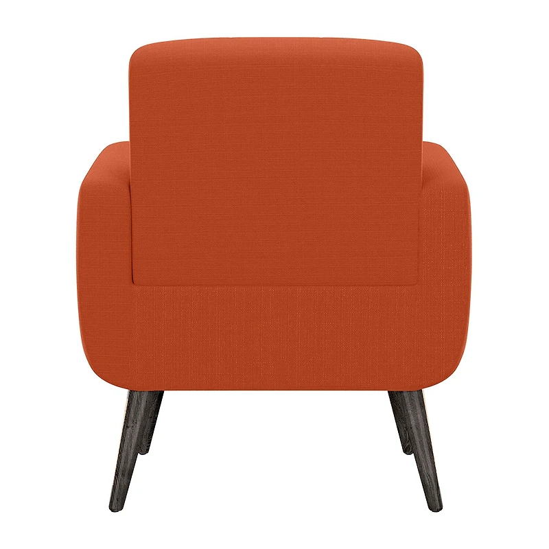 Kingston Mid-Century Modern Accent Armchair Linen with Legs an Espresso Finish