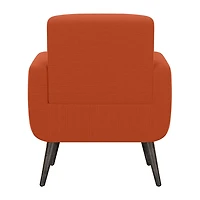 Kingston Mid-Century Modern Accent Armchair Linen with Legs an Espresso Finish