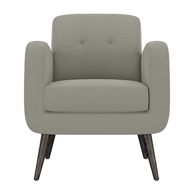 Kingston Mid-Century Modern Accent Armchair Linen with Legs an Espresso Finish