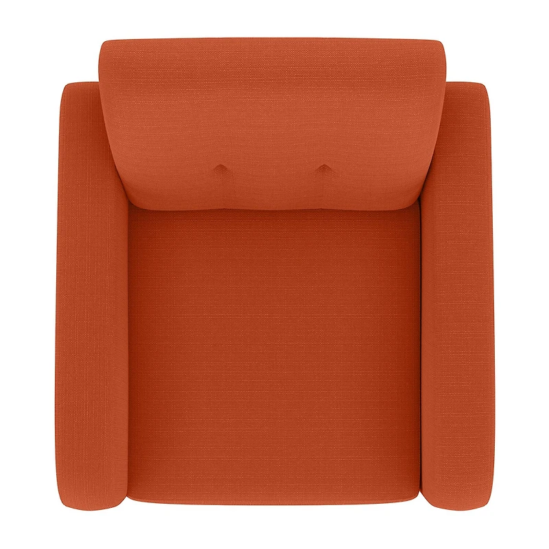 Kingston Mid-Century Modern Accent Armchair Linen with Legs an Espresso Finish