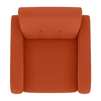 Kingston Mid-Century Modern Accent Armchair Linen with Legs an Espresso Finish