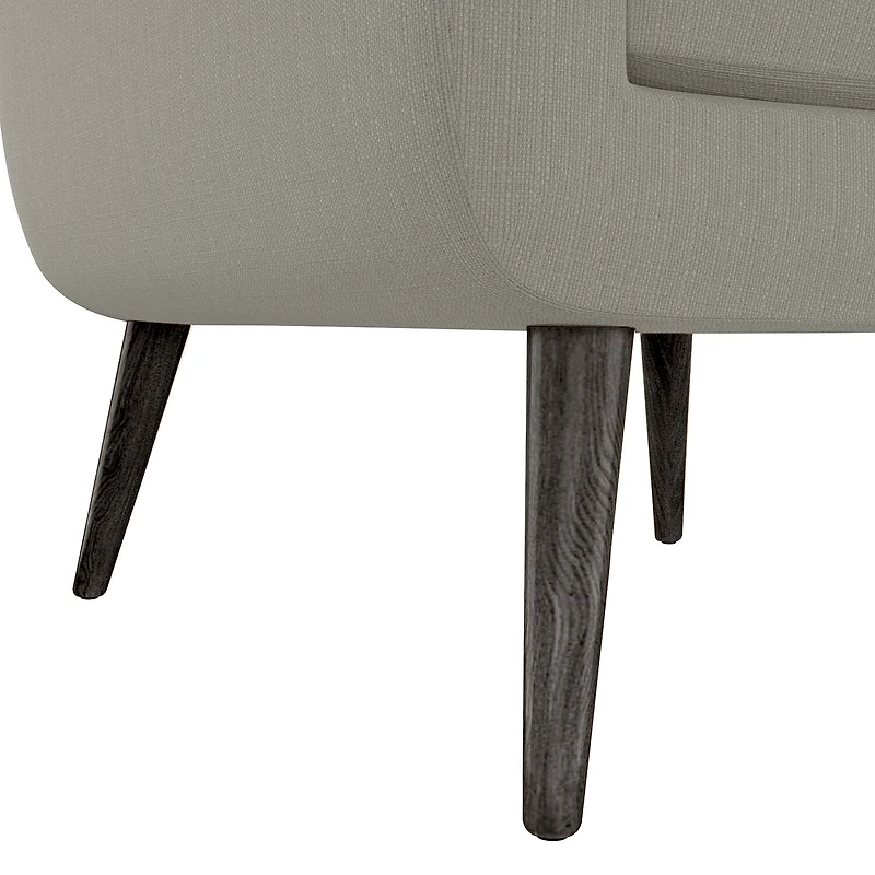 Kingston Mid-Century Modern Accent Armchair Linen with Legs an Espresso Finish