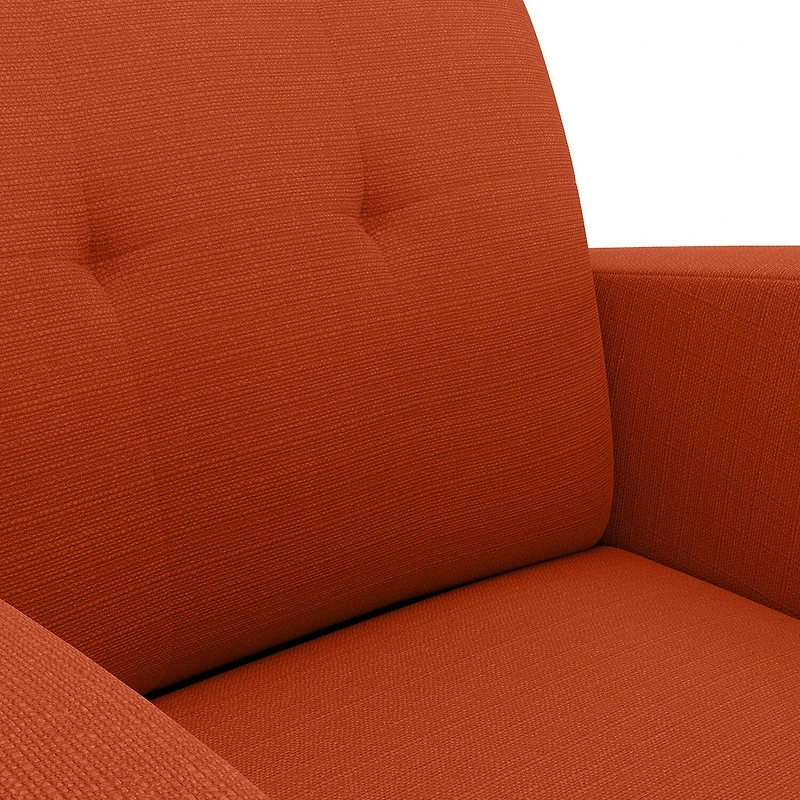 Kingston Mid-Century Modern Accent Armchair Linen with Legs an Espresso Finish