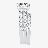 (H-I / SI1-SI2) Signature By Modern Bride Womens 5 CT. T.W. Lab Grown White Diamond 14K Gold Princess Bridal Set