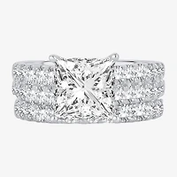 (H-I / SI1-SI2) Signature By Modern Bride Womens 5 CT. T.W. Lab Grown White Diamond 14K Gold Princess Bridal Set