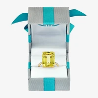 Effy Final Call Womens Genuine Yellow Quartz Sterling Silver Side Stone Cocktail Ring
