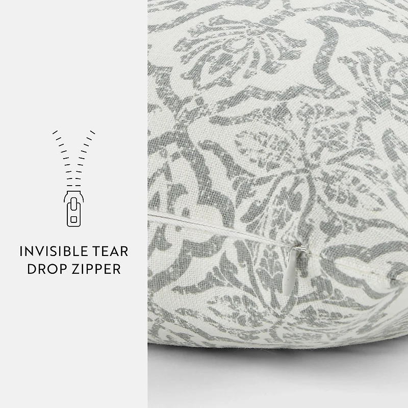 Casual Comfort Antique Floral Cotton Square Throw Pillow