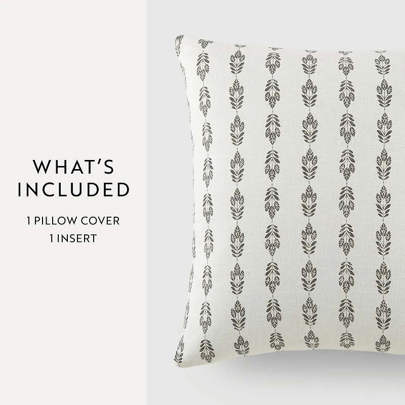 Casual Comfort Folk Leaves Cotton Square Throw Pillow