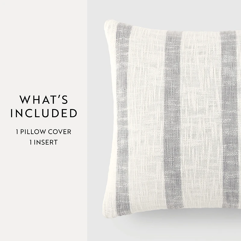 Casual Comfort Awning Stripe Yarn Dyed Square Throw Pillow