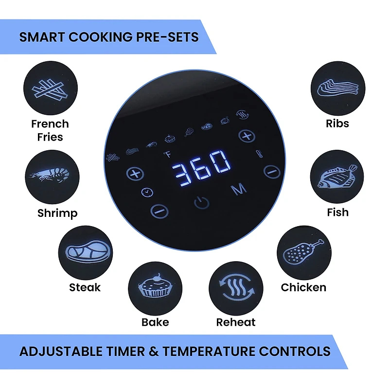 Total Chef Digital Air Fryer, 5 Qt Touch Controls