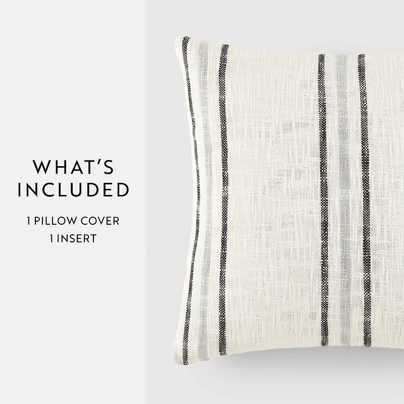 Casual Comfort Framed Stripe Yarn Dyed Square Throw Pillow