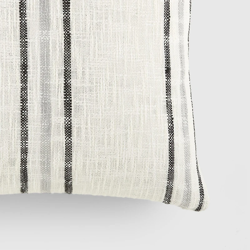 Casual Comfort Framed Stripe Yarn Dyed Square Throw Pillow