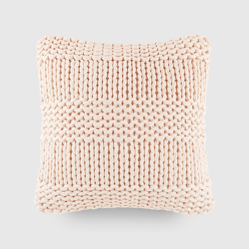 Casual Comfort Chunky Knit Acrylic Square Throw Pillow