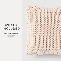 Casual Comfort Chunky Knit Acrylic Square Throw Pillow