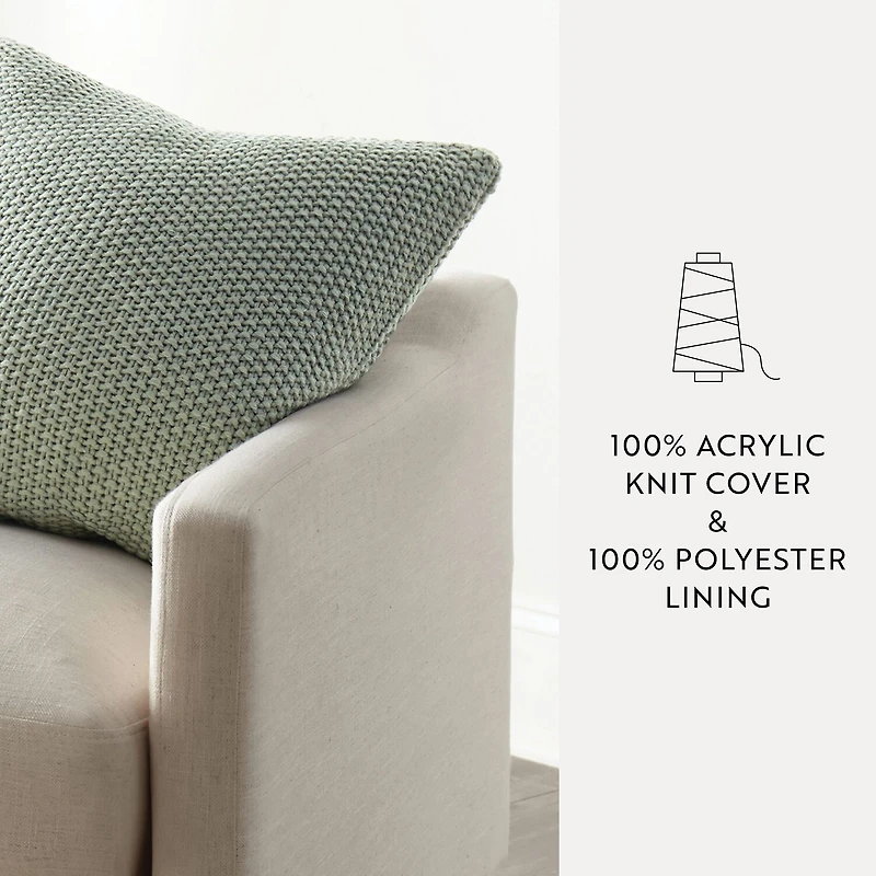 Casual Comfort Stitch Knit Acrylic Square Throw Pillow