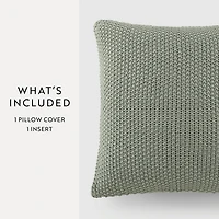 Casual Comfort Stitch Knit Acrylic Square Throw Pillow