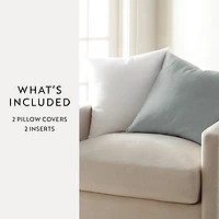 Casual Comfort Solid Stone Wash 2-pc. Square Throw Pillow Set