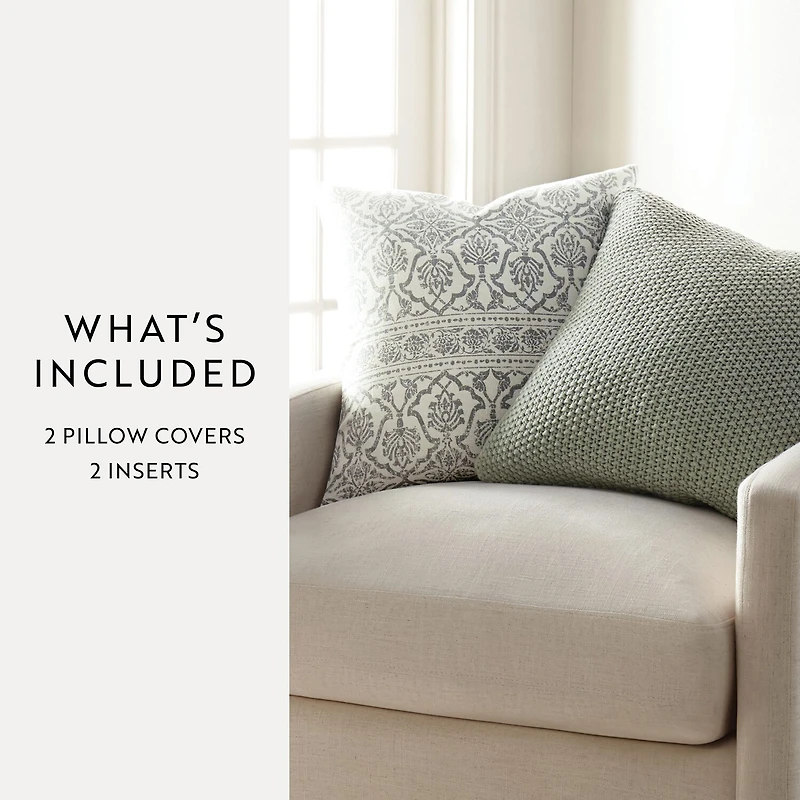 Casual Comfort Seed Stitch Pattern 2-pc. Square Throw Pillow Set