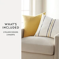 Casual Comfort Yarn Dyed Stripes 2-pc. Square Throw Pillow Set