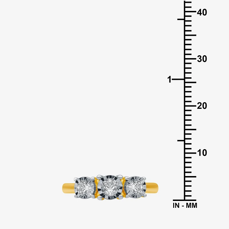 Love Lives Forever Round 1/2 CT.T.W. Natural Diamond 3-Stone Engagement Ring in 10K or 14K Gold