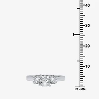 Love Lives Forever (H-I / Si1-Si2) Womens 1 1/2 CT. T.W. Lab Grown White Diamond 10K Gold Round 3-Stone Engagement Ring