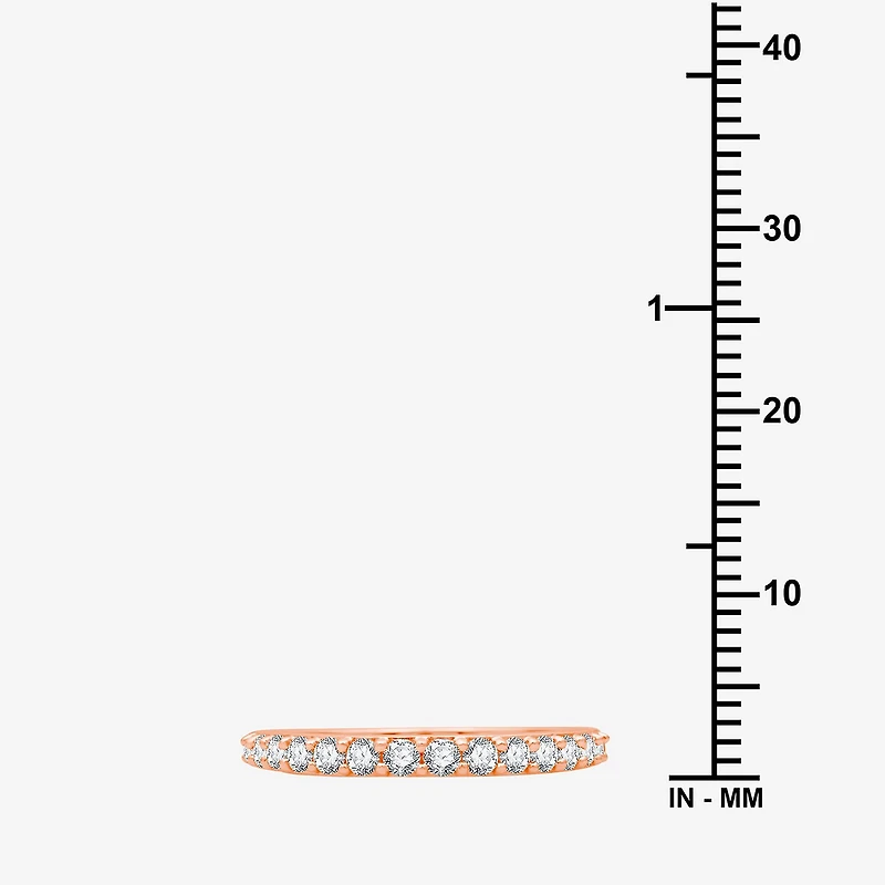 Classic Collection Womens 2MM 1/2 CT. T.W. Natural White Diamond 10K Gold Wedding Band