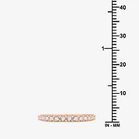 Classic Collection Womens 2MM 1/2 CT. T.W. Natural White Diamond 10K Gold Wedding Band