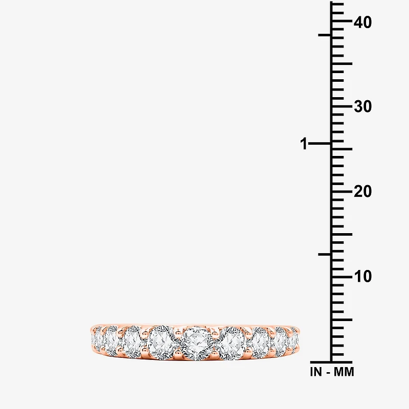 (G / Si1-Si2) Womens 2 CT. T.W. Lab Grown White Diamond 10K Gold Wedding Band