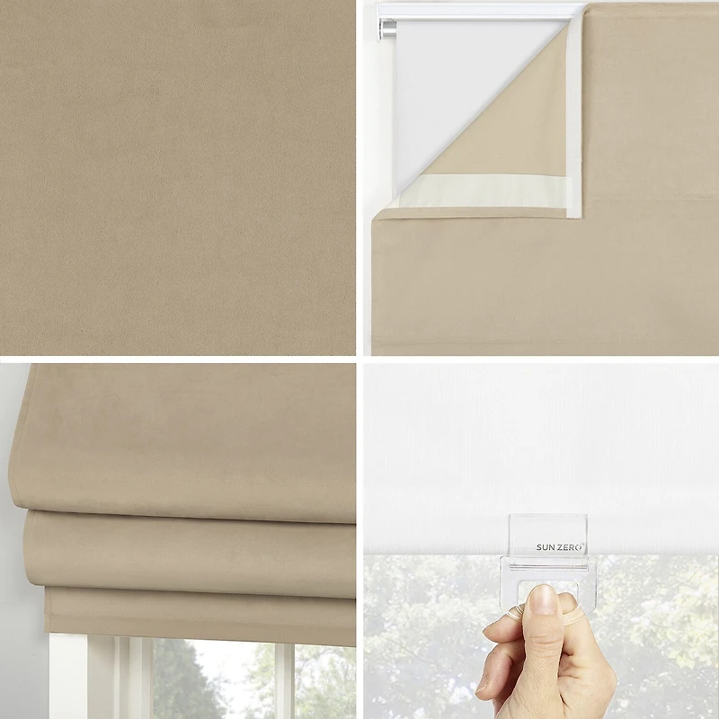 Sun Zero Morin Cordless 100% Blackout Roman Shade
