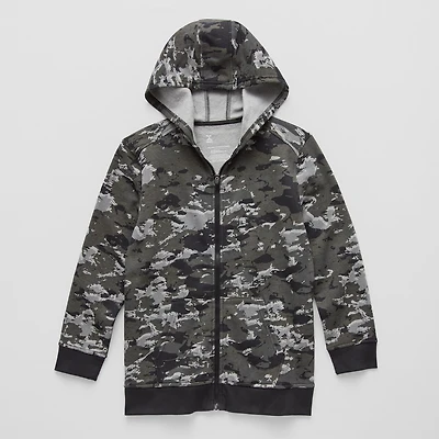 Xersion Little & Big Kid Boys Long Sleeve Fleece Zipper Active Hoodie