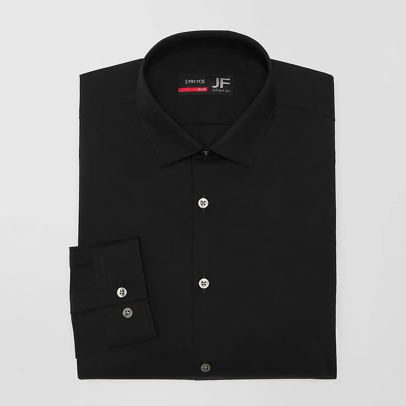 J. Ferrar Ultra Comfort Mens Slim Fit Stretch Fabric Wrinkle Free Long Sleeve Dress Shirt