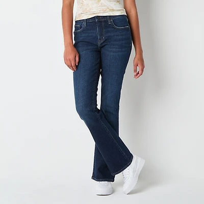 Arizona Womens Juniors Mid Rise Bootcut Jean