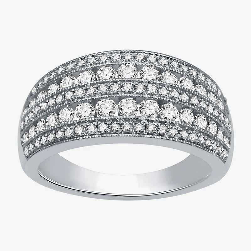 1 CT.T.W. Natural Diamond 10K White Gold Anniversary Ring