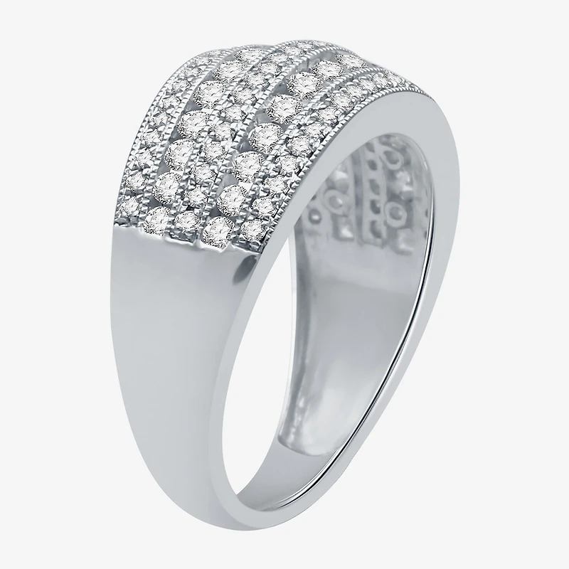 1 CT.T.W. Natural Diamond 10K White Gold Anniversary Ring