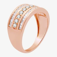 (I-J / I3) Womens 2MM 1 CT. T.W. Natural White Diamond 10K Gold Anniversary Wedding Band