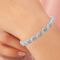 Womens 1/8 CT. T.W. Natural White Diamond Sterling Silver 8 1/4 Inch Tennis Bracelet