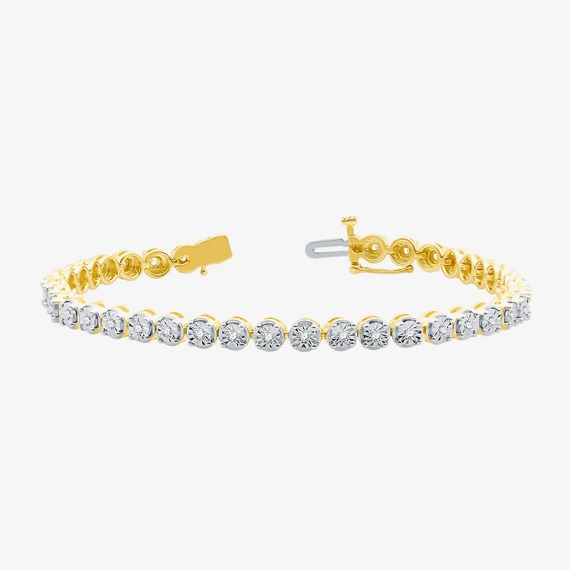 1/2 CT. T.W. Diamond 7 1/2 or 8 Inch Tennis Bracelet in 14K Gold Over Silver