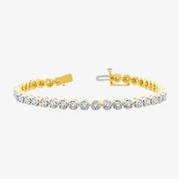 1/2 CT. T.W. Diamond 7 1/2 or 8 Inch Tennis Bracelet in 14K Gold Over Silver