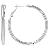 Silver Reflections Womens Hoop Earrings