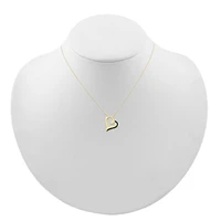 1/6 CT.T.W. Natural White and Color Enhanced Black Diamond 10K Yellow Gold Heart Pendant Necklace