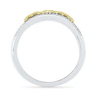 "Mom" Womens 2MM 1/6 CT. T.W. Natural White Diamond 10K Gold Over Silver Band