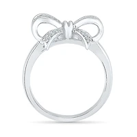 Womens 1/10 CT. T.W. Natural White Diamond Sterling Silver Cocktail Ring