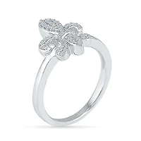 Womens 1/ CT. T.W. Natural Diamond Sterling Silver Cocktail Ring