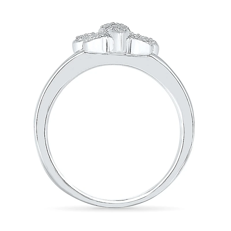 Womens 1/ CT. T.W. Natural Diamond Sterling Silver Cocktail Ring