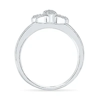 Womens 1/ CT. T.W. Natural Diamond Sterling Silver Cocktail Ring