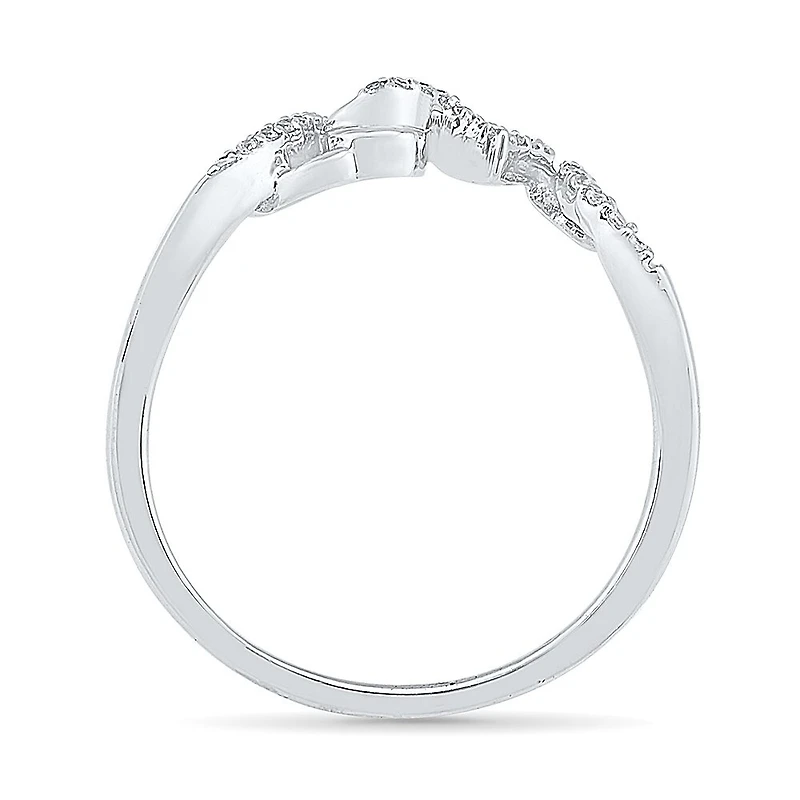 Womens Diamond Accent Natural White Sterling Silver Cocktail Ring