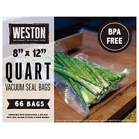 Weston Vacuum Sealer Bags, 8" x 12" Quart-66 count